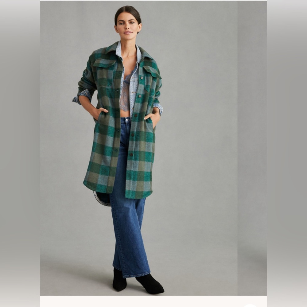 Anthropologie Flannel Plaid duster shacket